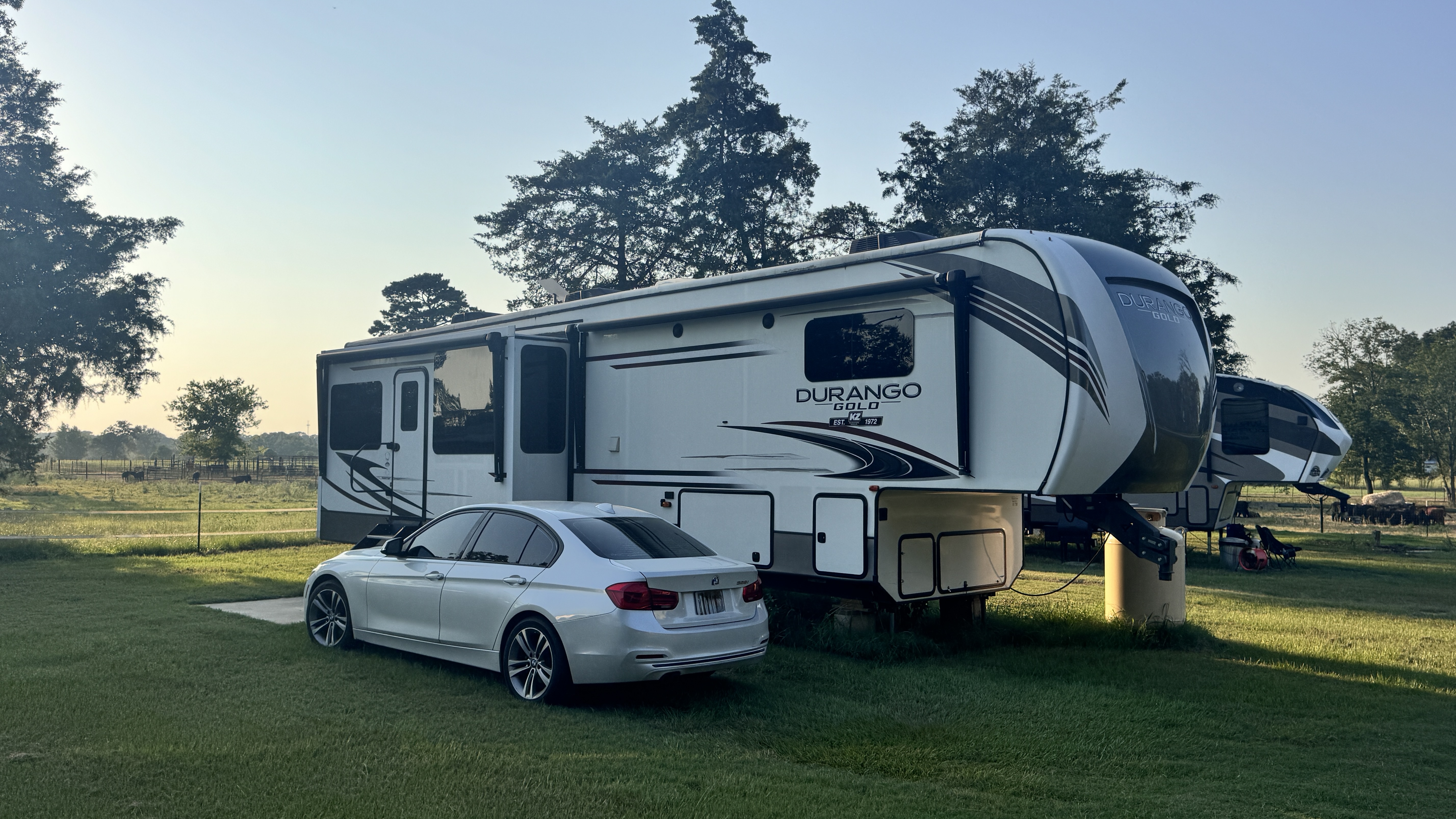 The Durango rental RV at Ancient Oak Resort RV park in Longview, Texas