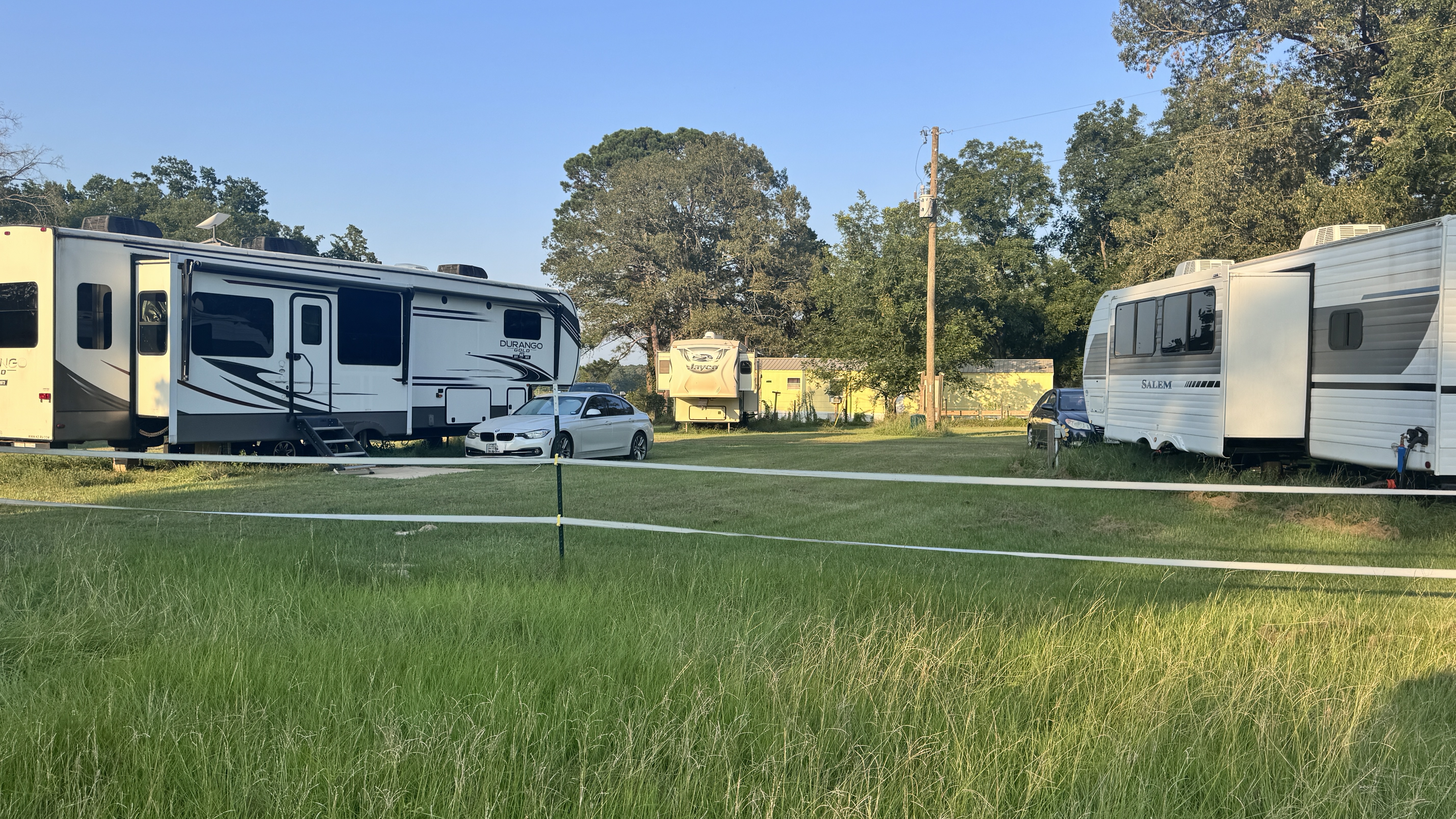 Alternate angle of the Durango rental RV exterior at Ancient Oak Resort