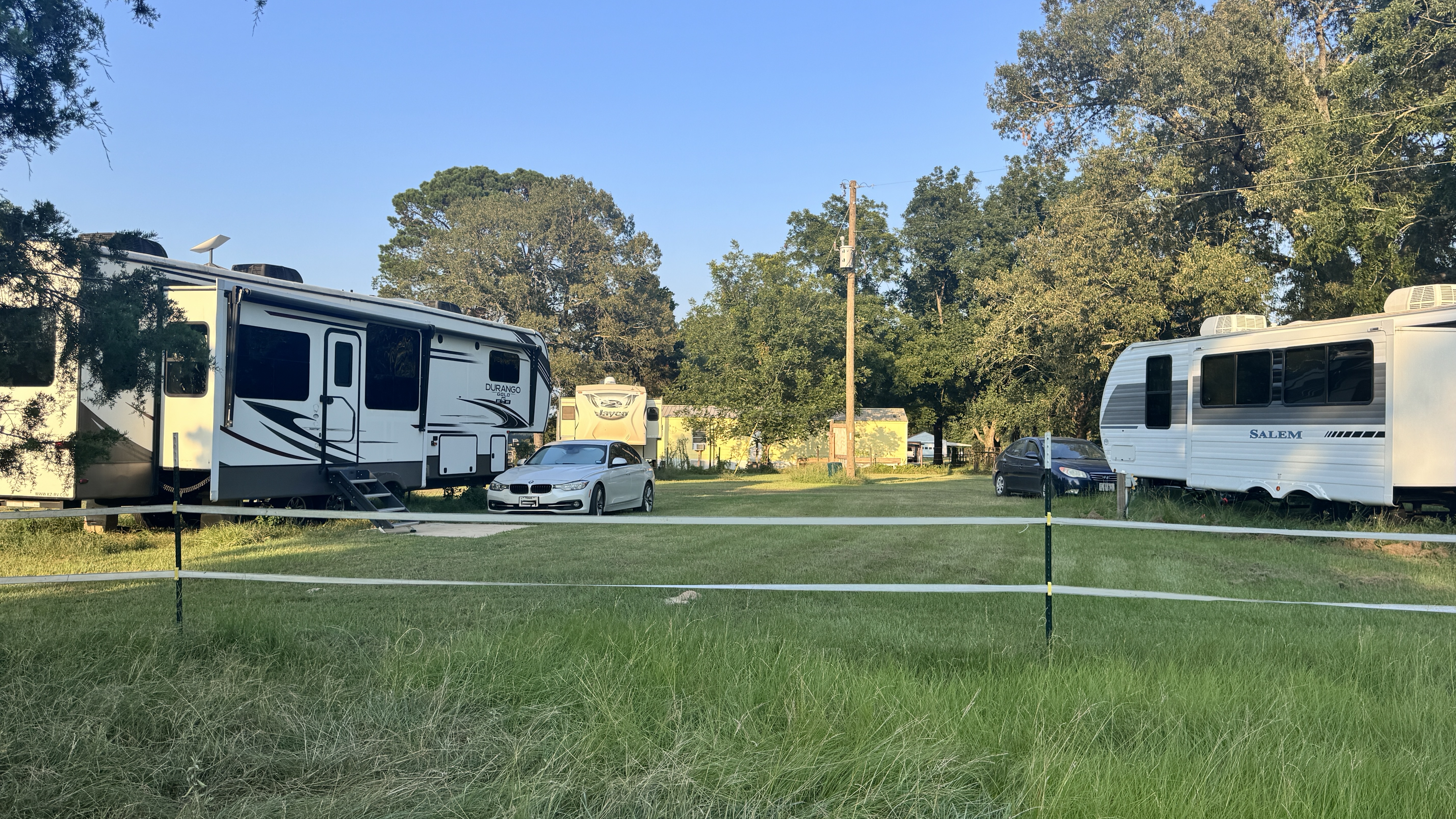 Third angle of the Durango rental RV exterior at Ancient Oak Resort
